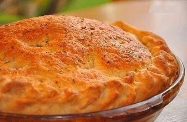 Наливной пирог с мясом