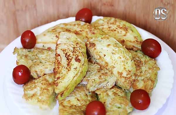 Капуста в яйце с зеленью