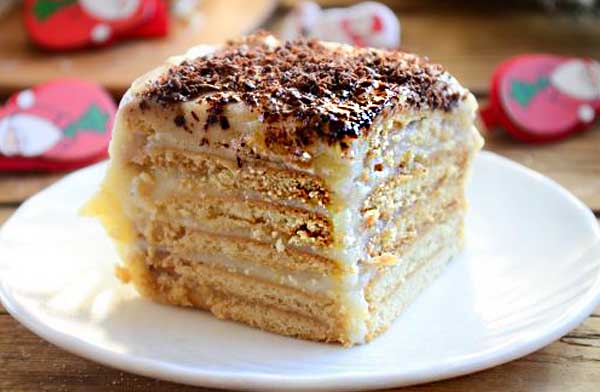 Торт из печенья с заварным кремом