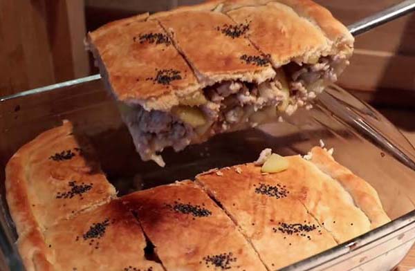 Картофель и фарш - фантастический вкусный пирог