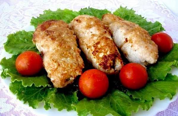 Куриные рулетики с грибами и сыром