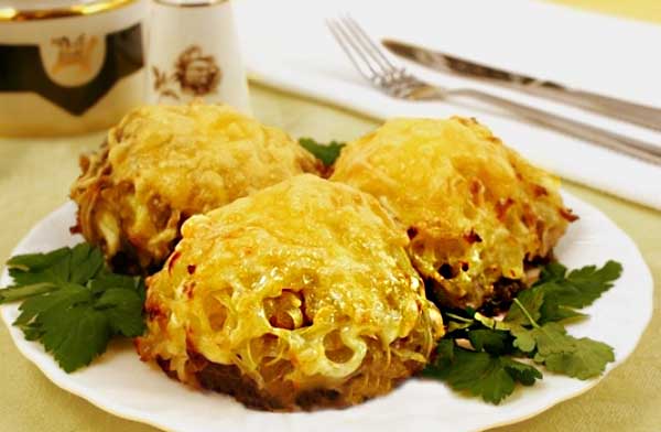 Мясные стожки из фарша в духовке