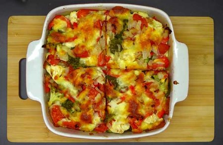 Запеканка из брокколи и цветной капусты в духовке